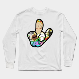 Cool rock and roll hand gesture logo drawing Long Sleeve T-Shirt